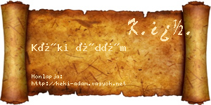 Kéki Ádám névjegykártya