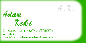 adam keki business card